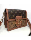 LOUIS VUITTON Mini Dauphine in Monogram & Reverse Monogram with Shoulder Strap – GHW (Microchip)