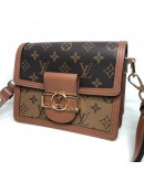LOUIS VUITTON Mini Dauphine in Monogram & Reverse Monogram with Shoulder Strap – GHW (Microchip)