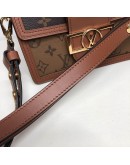 LOUIS VUITTON Mini Dauphine in Monogram & Reverse Monogram with Shoulder Strap – GHW (Microchip)