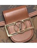 LOUIS VUITTON Mini Dauphine in Monogram & Reverse Monogram with Shoulder Strap – GHW (Microchip)