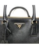 PRADA BN1801 Medium Galleria Tote with Shoulder Strap in Black Saffiano Lux Leather – GHW (Year 2013)