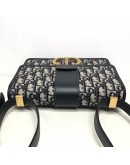 CHRISTIAN DIOR 30 Montaigne Bag in Blue Oblique Jacquard - Antique Gold Hardware (Year 2019)