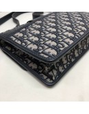 CHRISTIAN DIOR 30 Montaigne Bag in Blue Oblique Jacquard - Antique Gold Hardware (Year 2019)