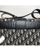 CHRISTIAN DIOR 30 Montaigne Bag in Blue Oblique Jacquard - Antique Gold Hardware (Year 2019)