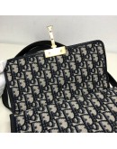 CHRISTIAN DIOR 30 Montaigne Bag in Blue Oblique Jacquard - Antique Gold Hardware (Year 2019)