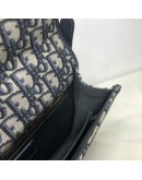 CHRISTIAN DIOR 30 Montaigne Bag in Blue Oblique Jacquard - Antique Gold Hardware (Year 2019)