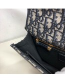 CHRISTIAN DIOR 30 Montaigne Bag in Blue Oblique Jacquard - Antique Gold Hardware (Year 2019)