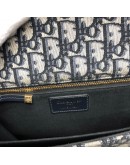 CHRISTIAN DIOR 30 Montaigne Bag in Blue Oblique Jacquard - Antique Gold Hardware (Year 2019)