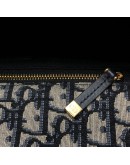 CHRISTIAN DIOR 30 Montaigne Bag in Blue Oblique Jacquard - Antique Gold Hardware (Year 2019)