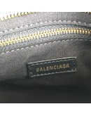 BALENCIAGA Mini City Bag with Shoulder Strap in Teal Blue Croc Embossed Calfskin – GHW