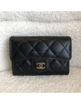 CHANEL Classic Card Holder in Black Caviar Leather – GHW (New Hologram)