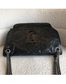 YVES SAINT LAURENT Niki Medium Chain Bag in Black Vintage Calf Leather – RHW (New Model with D-Ring - Year 2023)