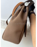 HERMES Herbag PM 31 Brown Canvas with Dark Brown Calfskin Leather & PHW – Shoulder Bag Type (Stamp Y - Year 2020)