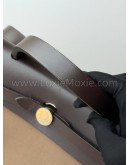 HERMES Herbag PM 31 Brown Canvas with Dark Brown Calfskin Leather & PHW – Shoulder Bag Type (Stamp Y - Year 2020)