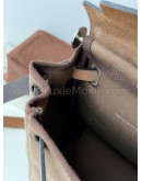 HERMES Herbag PM 31 Brown Canvas with Dark Brown Calfskin Leather & PHW – Shoulder Bag Type (Stamp Y - Year 2020)