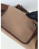 HERMES Herbag PM 31 Brown Canvas with Dark Brown Calfskin Leather & PHW – Shoulder Bag Type (Stamp Y - Year 2020)