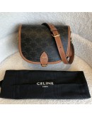 CELINE Medium Folco Crossbody Bag in Triomphe Canvas & Calfskin – GHW