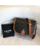 CELINE Medium Folco Crossbody Bag in Triomphe Canvas & Calfskin – GHW