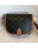 CELINE Medium Folco Crossbody Bag in Triomphe Canvas & Calfskin – GHW