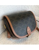 CELINE Medium Folco Crossbody Bag in Triomphe Canvas & Calfskin – GHW