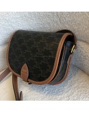 CELINE Medium Folco Crossbody Bag in Triomphe Canvas & Calfskin – GHW