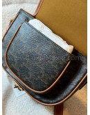 CELINE Medium Folco Crossbody Bag in Triomphe Canvas & Calfskin – GHW