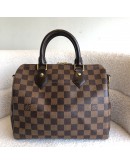 LOUIS VUITTON Damier Ebene Speedy Bandouliere 25 Handbag – GHW (Microchip)