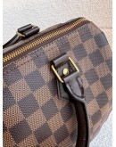 LOUIS VUITTON Damier Ebene Speedy Bandouliere 25 Handbag – GHW (Microchip)