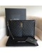 YVES SAINT LAURENT Monogram Chevron Quilted Clutch in Black Calfskin – GHW
