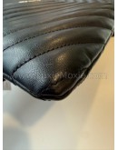YVES SAINT LAURENT Monogram Chevron Quilted Clutch in Black Calfskin – GHW