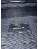 YVES SAINT LAURENT Monogram Chevron Quilted Clutch in Black Calfskin – GHW