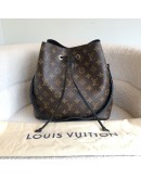 LOUIS VUITTON Monogram NeoNoe MM Drawstring Bucket Bag in Black – GHW (Microchip)