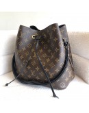 LOUIS VUITTON Monogram NeoNoe MM Drawstring Bucket Bag in Black – GHW (Microchip)