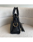 BALENCIAGA Mini City Bag with Shoulder Strap in Black Calfskin – GHW