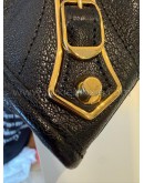 BALENCIAGA Mini City Bag with Shoulder Strap in Black Calfskin – GHW