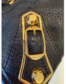 BALENCIAGA Mini City Bag with Shoulder Strap in Black Calfskin – GHW