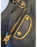BALENCIAGA Mini City Bag with Shoulder Strap in Black Calfskin – GHW