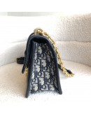 CHRISTIAN DIOR 30 Montaigne Chain Bag in Blue Oblique Jacquard - Antique Gold Hardware (Year 2021)