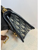 CHRISTIAN DIOR 30 Montaigne Chain Bag in Blue Oblique Jacquard - Antique Gold Hardware (Year 2021)