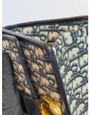 CHRISTIAN DIOR 30 Montaigne Chain Bag in Blue Oblique Jacquard - Antique Gold Hardware (Year 2021)