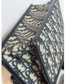 CHRISTIAN DIOR 30 Montaigne Chain Bag in Blue Oblique Jacquard - Antique Gold Hardware (Year 2021)