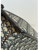 CHRISTIAN DIOR 30 Montaigne Chain Bag in Blue Oblique Jacquard - Antique Gold Hardware (Year 2021)