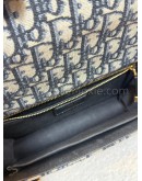 CHRISTIAN DIOR 30 Montaigne Chain Bag in Blue Oblique Jacquard - Antique Gold Hardware (Year 2021)