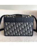 CHRISTIAN DIOR 30 Montaigne Bag in Blue Oblique Jacquard - Antique Gold Hardware (Year 2021)