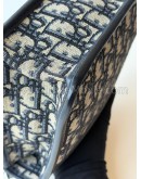 CHRISTIAN DIOR 30 Montaigne Bag in Blue Oblique Jacquard - Antique Gold Hardware (Year 2021)