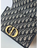 CHRISTIAN DIOR 30 Montaigne Bag in Blue Oblique Jacquard - Antique Gold Hardware (Year 2021)