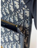 CHRISTIAN DIOR 30 Montaigne Bag in Blue Oblique Jacquard - Antique Gold Hardware (Year 2021)