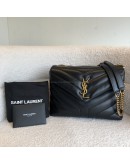 YVES SAINT LAURENT Monogram Small LouLou in Black Chevron Quilted Leather – GHW (Year 2021)