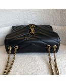 YVES SAINT LAURENT Monogram Small LouLou in Black Chevron Quilted Leather – GHW (Year 2021)