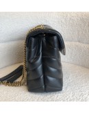 YVES SAINT LAURENT Monogram Small LouLou in Black Chevron Quilted Leather – GHW (Year 2021)